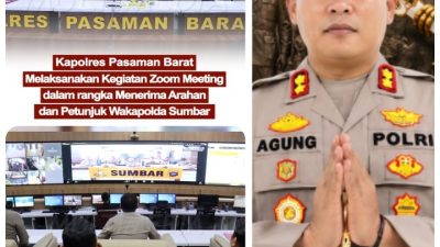 AKBP Agung Tribawanto Pimpin Jajaran Polres Pasbar Ikuti Arahan Wakapolda Sumbar Lewat Zoom Meeting