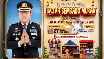 Kapolres AKBP Agung Tribawanto Undang Masyarakat Meriahkan Bazar Sembako Murah Bhayangkara ke-80
