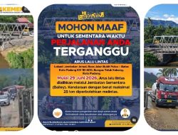 Kasatker PJN Wilayah II Sumbar Masudi, ST., MT. dan PPK 2.3 Yan Purwandi, ST. Pastikan Rehabilitasi Jembatan Jeruai Berjalan Aman Mulai 29 Juni 2026
