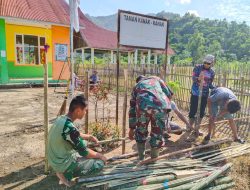 TNI Bersama Rakyat, Satgas TMMD Ke-129 Percantik Lingkungan TK Jorong Buluh Kasok Lima Puluh Kota
