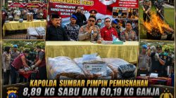 8,89 Kg Sabu dan 60,19 Kg Ganja Dimusnahkan, Polda Sumbar Torehkan Prestasi Besar Berantas Narkoba