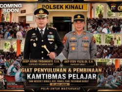 Sentuhan Humanis Kapolres Pasaman Barat AKBP Agung Tribawanto, S.I.K. Menguatkan Giat Kapolsek Kinali di SMK Negeri 1 Kinali