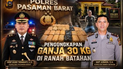 Pengungkapan Ganja 30 Kilogram di Ranah Batahan Jadi Bukti Komitmen Polres Pasaman Barat Berantas Narkoba