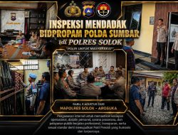 AKBP Rini Anggraini Dampingi Kabid Propam Polda Sumbar Sidak di Polres Solok, Teguhkan Disiplin dan Profesionalisme Personel