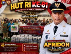 HUT RI ke-81, Camat Afridon Bersama Subdit Dalmas dan Yayasan My Care Tebar Berkah untuk Anak Yatim