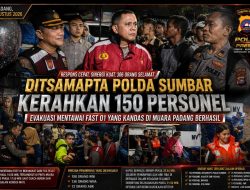 Tali Ditarik di Tengah Cuaca Buruk, Ditsamapta Polda Sumbar Kawal Evakuasi Mentawai Fast