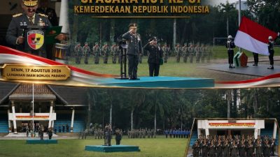 Irdam XX/TIB Brigjen TNI Heri Susanto Pimpin Upacara HUT ke-81 Kemerdekaan RI di Lapangan Imam Bonjol Padang