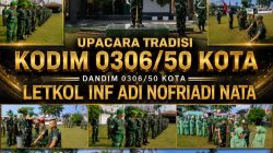 Dandim 0306/50 Kota Letkol Inf Adi Nofriadi Nata Pimpin Tradisi Masuk Satuan di Makodim, Perkuat Jiwa Korsa dan Soliditas Prajurit