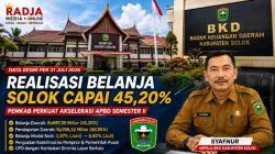Realisasi Belanja Solok Capai 45,20 Persen, Pemkab Pacu Belanja Modal di Semester II