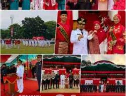 JFP Pimpin Pengibaran, Candra Pimpin Penurunan Merah Putih HUT Ke-81 RI di Kabupaten Solok
