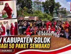 Semarak HUT Ke-81 RI, Ketua GOW Kabupaten Solok Antarkan 50 Paket Sembako kepada Warga Talang Babungo
