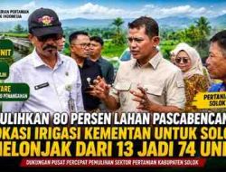 Kementan Tambah Irigasi Solok dari 13 Jadi 74 Unit, Pemulihan Lahan Pascabencana Capai 80 Persen