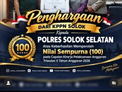 Kinerja Pengelolaan Anggaran Diapresiasi, Kapolres Solok Selatan AKBP Andreanaldo Ademi Terima Penghargaan dari KPPN