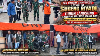 TNI AD Hadir untuk Rakyat, Danrem Aji Mimbarno dan Dandim Sugeng Riyadi Mengawal Penanganan Galodo Solok