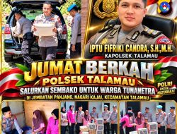 Jumat Berkah Polsek Talamau di Jembatan Panjang, Kapolsek Iptu Fifriki Candra Bantu Ibu dan Tiga Anaknya