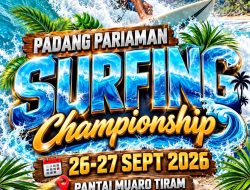 BURU GELAR BUPATI PADANG PARIAMAN CUP 2026, PANTAI MUARO TIRAM JADI PANGGUNG PARA PESURFING