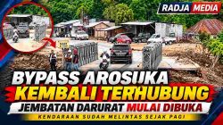 Bypass Arosuka Kembali Terhubung, Jembatan Darurat Mulai Dibuka untuk Kendaraan