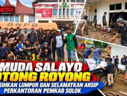 Pemuda Salayo Turun Tangan Pulihkan Perkantoran Pemkab Solok Pascabencana