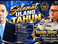 Penuh Makna dan Kebersamaan, Ronaldo Devinci Talesa, A.Md.IP., S.H., M.H., Kalapas Kelas IIA Muaro Padang, Sampaikan Selamat Ulang Tahun kepada Lilik Sujandi, Direktur Kepatuhan Internal Ditjen Pemasyarakatan