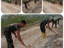 Perlancar Akses Warga, Satgas TMMD ke-130 Kodim 0309/Solok Kebut Pengerasan Jalan