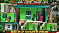 Pengecatan RTLH Ibu Rini Susanti oleh Satgas TMMD ke-130 Kodim 0309/Solok Jadi Simbol Kepedulian TNI kepada Rakyat