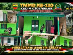 Pengecatan RTLH Ibu Rini Susanti oleh Satgas TMMD ke-130 Kodim 0309/Solok Jadi Simbol Kepedulian TNI kepada Rakyat