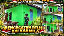 Kodim 0309/Solok Wujudkan Kepedulian kepada Rakyat, Renovasi Rumah Ibu Karmila Berlanjut ke Pengecatan
