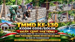 Kodim 0309/Solok Melalui TMMD ke-130 Wujudkan Akses Air Bersih dan Sanitasi Layak bagi Siswa SDN 09 Paninggahan
