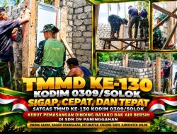 Kodim 0309/Solok Percepat Pembangunan Fasilitas Air Bersih di SDN 01 Muaro Pingai, Dukung Sanitasi Sekolah