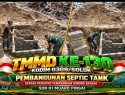 Dukung Sanitasi Sehat di Lingkungan Sekolah, TMMD ke-130 Kodim 0309/Solok Bangun Septic Tank dan Bak Air Bersih