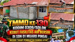 Letkol Inf Sugeng Riyadi Percepat Pembangunan Air Bersih TMMD ke-130 Kodim 0309/Solok di SDN 01 Muaro Pingai